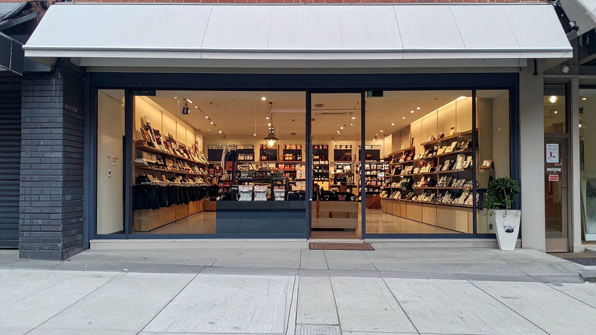 Bright commercial storefront interior with large glass windows